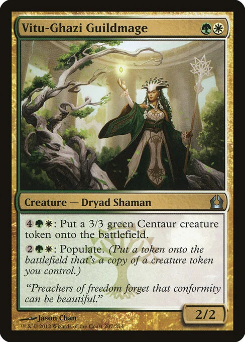 Vitu-Ghazi Guildmage, carta Magic di tipo Creature — Dryad Shaman illustrata da Jason Chan