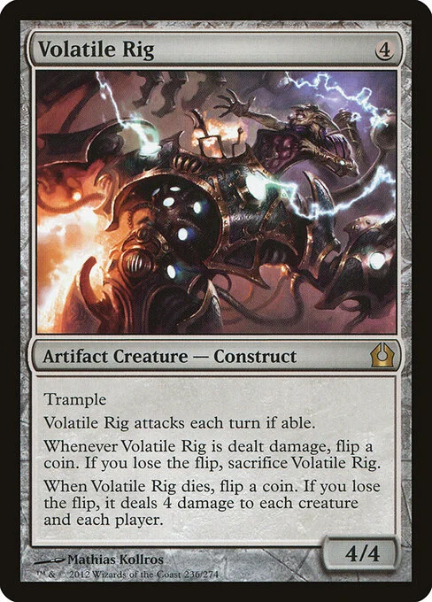 Volatile Rig, carta Magic di tipo Artifact Creature — Construct illustrata da Mathias Kollros