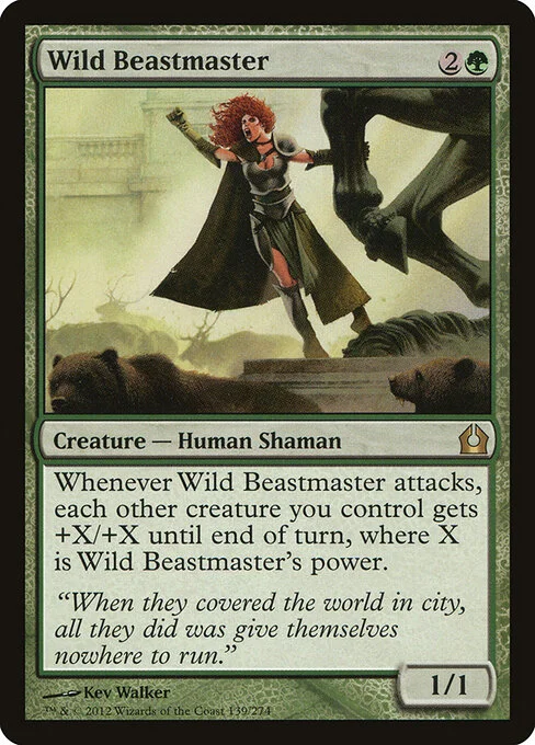 Wild Beastmaster, carta Magic di tipo Creature — Human Shaman illustrata da Kev Walker