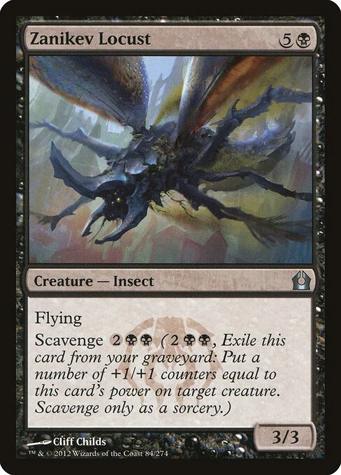 Zanikev Locust, carta Magic di tipo Creature — Insect illustrata da Cliff Childs