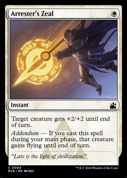 Arrester's Zeal, carta Magic di tipo Instant illustrata da Izzy