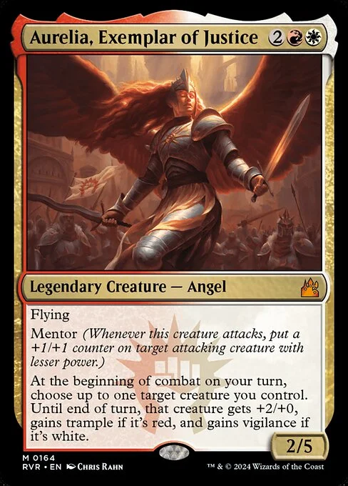 Aurelia, Exemplar of Justice, carta Magic di tipo Legendary Creature — Angel illustrata da Chris Rahn