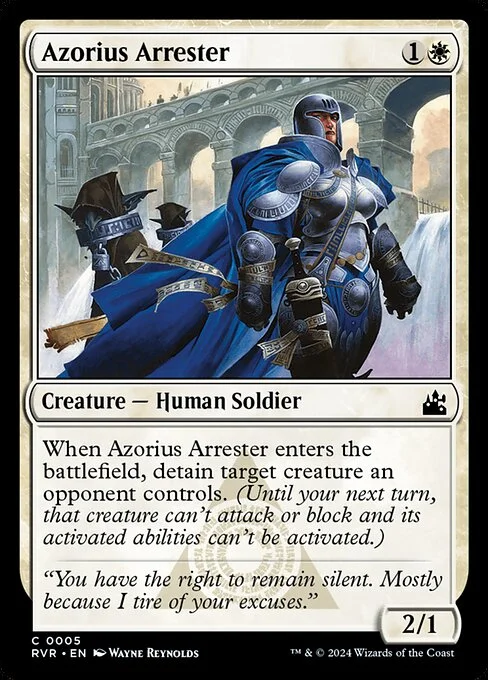 Azorius Arrester, carta Magic di tipo Creature — Human Soldier illustrata da Wayne Reynolds