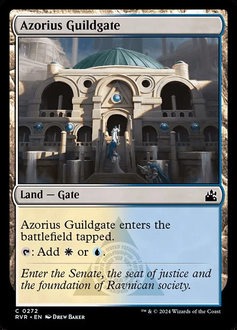Azorius Guildgate, carta Magic di tipo Land — Gate illustrata da Drew Baker