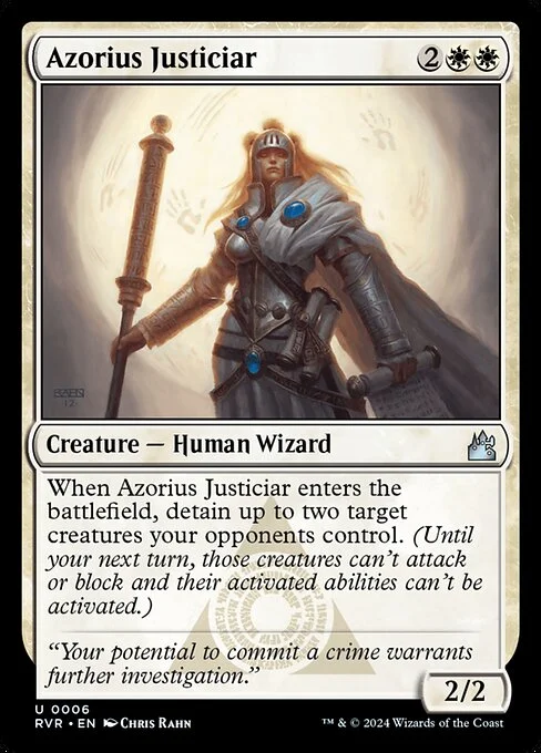 Azorius Justiciar, carta Magic di tipo Creature — Human Wizard illustrata da Chris Rahn