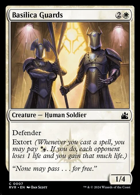 Basilica Guards, carta Magic di tipo Creature — Human Soldier illustrata da Dan Murayama Scott