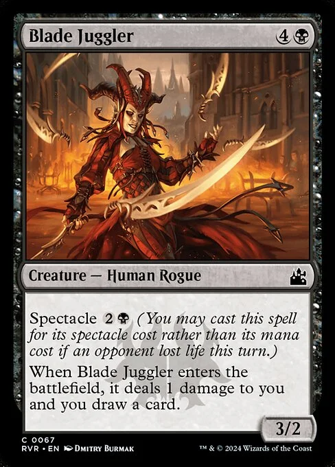 Blade Juggler, carta Magic di tipo Creature — Human Rogue illustrata da Dmitry Burmak