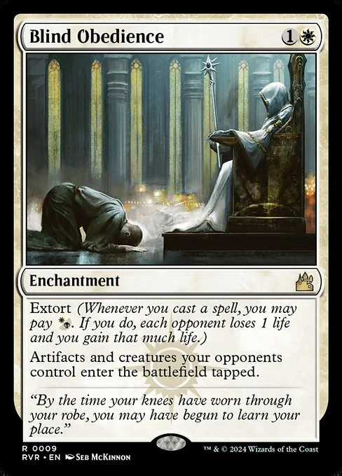 Blind Obedience, carta Magic di tipo Enchantment illustrata da Seb McKinnon
