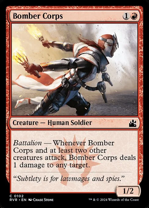 Bomber Corps, carta Magic di tipo Creature — Human Soldier illustrata da Chase Stone