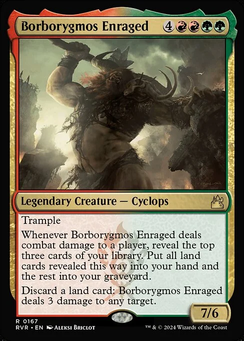 Borborygmos Enraged, carta Magic di tipo Legendary Creature — Cyclops illustrata da Aleksi Briclot
