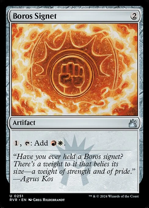 Boros Signet, carta Magic di tipo Artifact illustrata da Greg Hildebrandt