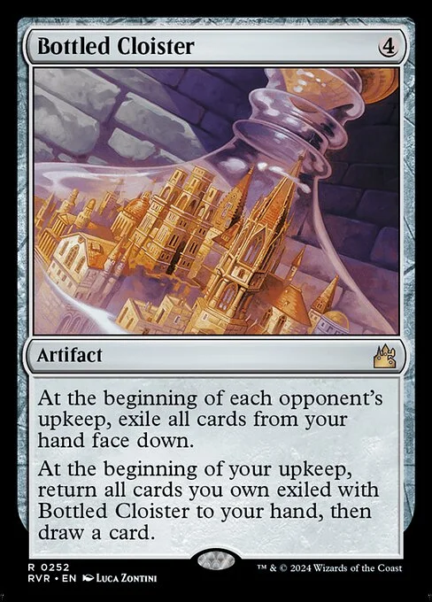 Bottled Cloister, carta Magic di tipo Artifact illustrata da Luca Zontini