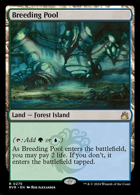 Breeding Pool, carta Magic di tipo Land — Forest Island illustrata da Rob Alexander