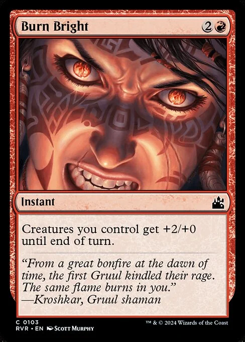 Burn Bright, carta Magic di tipo Instant illustrata da Scott Murphy