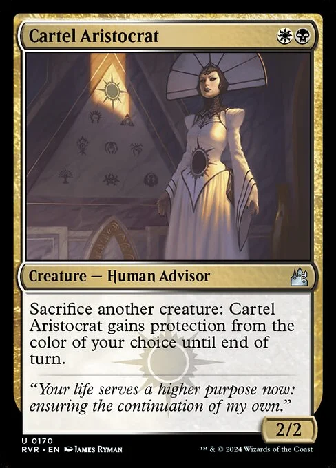 Cartel Aristocrat, carta Magic di tipo Creature — Human Advisor illustrata da James Ryman