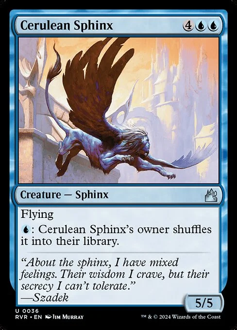 Cerulean Sphinx, carta Magic di tipo Creature — Sphinx illustrata da Jim Murray