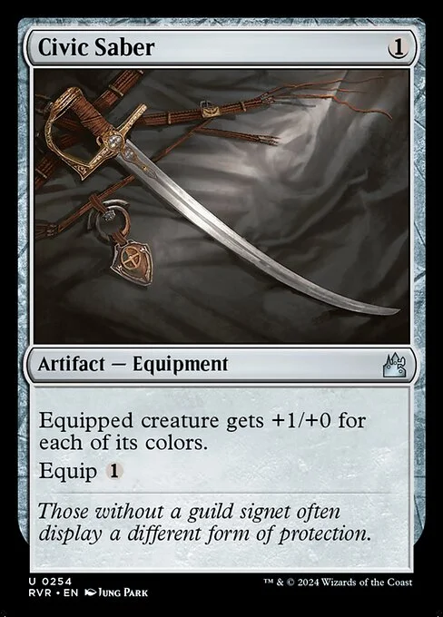 Civic Saber, carta Magic di tipo Artifact — Equipment illustrata da Jung Park