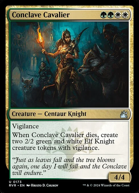Conclave Cavalier, carta Magic di tipo Creature — Centaur Knight illustrata da Hristo D. Chukov