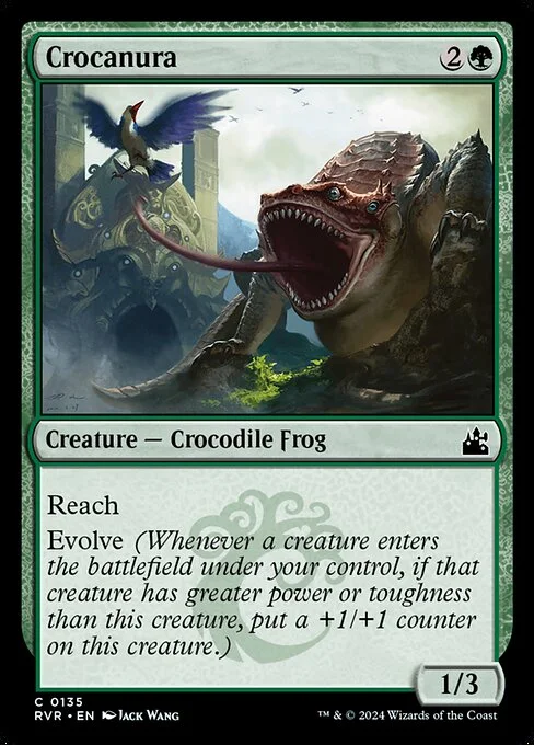 Crocanura, carta Magic di tipo Creature — Crocodile Frog illustrata da Jack Wang