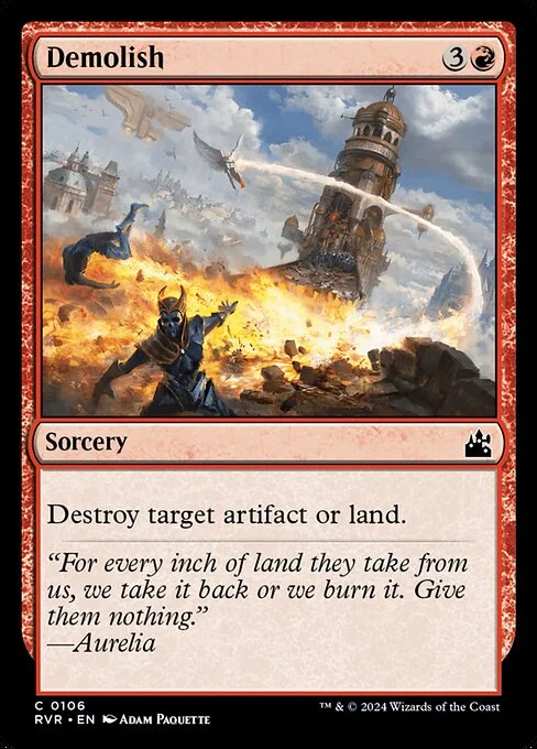 Demolish, carta Magic di tipo Sorcery illustrata da Adam Paquette
