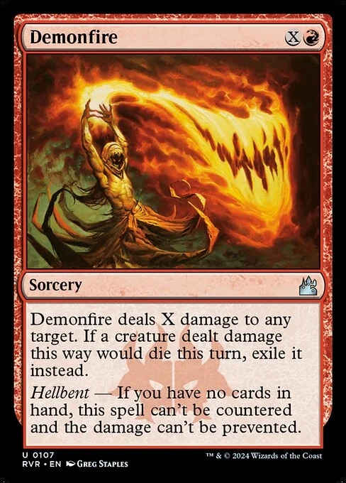 Demonfire, carta Magic di tipo Sorcery illustrata da Greg Staples