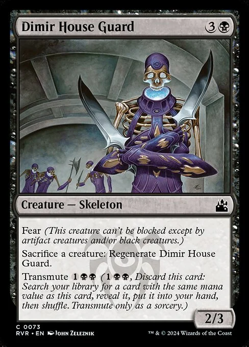 Dimir House Guard, carta Magic di tipo Creature — Skeleton illustrata da John Zeleznik