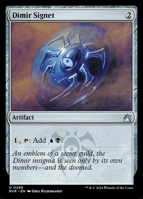 Dimir Signet, carta Magic di tipo Artifact illustrata da Greg Hildebrandt
