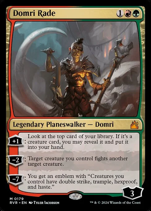 Domri Rade, carta Magic di tipo Legendary Planeswalker — Domri illustrata da Tyler Jacobson