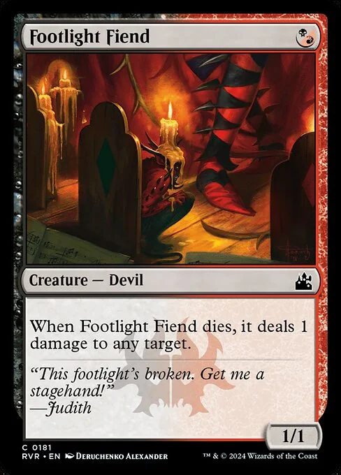 Footlight Fiend, carta Magic di tipo Creature — Devil illustrata da Deruchenko Alexander