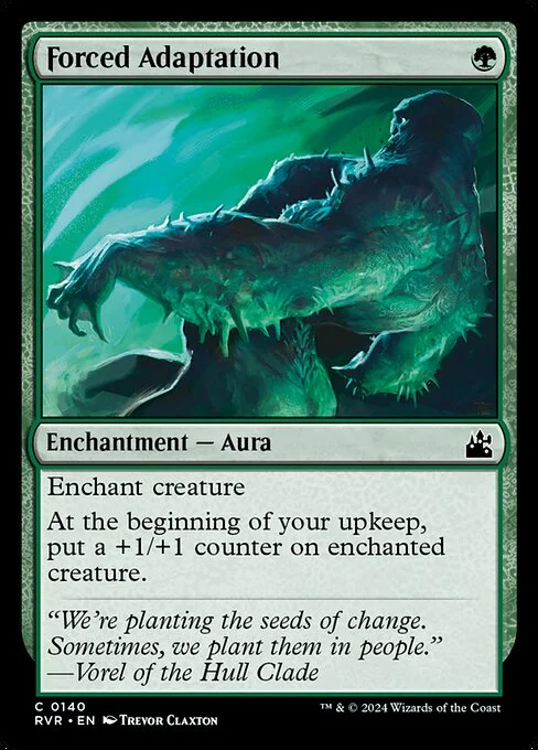 Forced Adaptation, carta Magic di tipo Enchantment — Aura illustrata da Trevor Claxton
