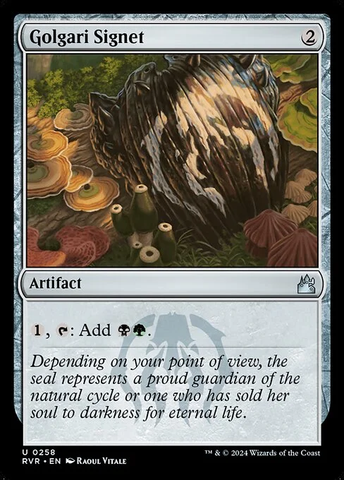 Golgari Signet, carta Magic di tipo Artifact illustrata da Raoul Vitale