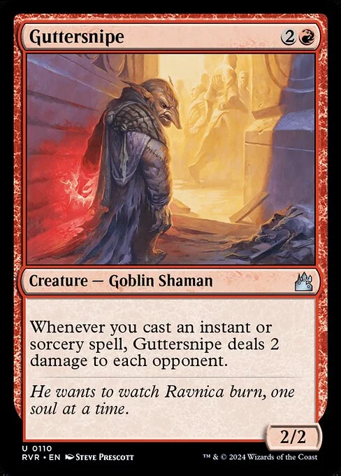 Guttersnipe, carta Magic di tipo Creature — Goblin Shaman illustrata da Steve Prescott