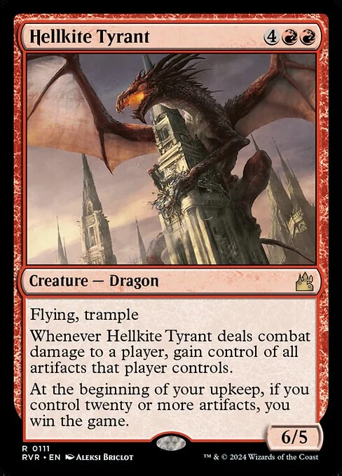 Hellkite Tyrant, carta Magic di tipo Creature — Dragon illustrata da Aleksi Briclot