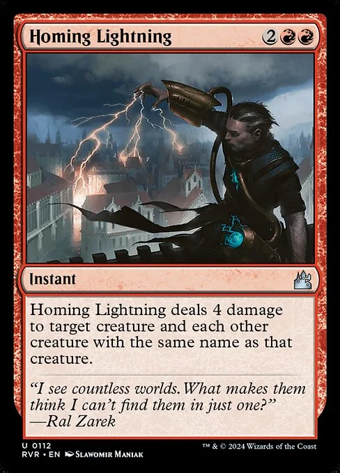 Homing Lightning, carta Magic di tipo Instant illustrata da Slawomir Maniak
