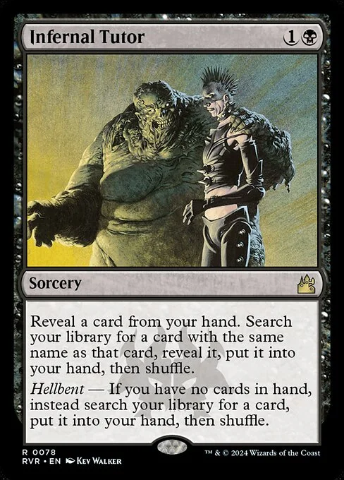Infernal Tutor, carta Magic di tipo Sorcery illustrata da Kev Walker