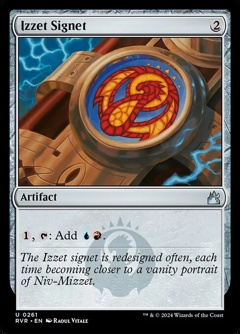 Izzet Signet, carta Magic di tipo Artifact illustrata da Raoul Vitale