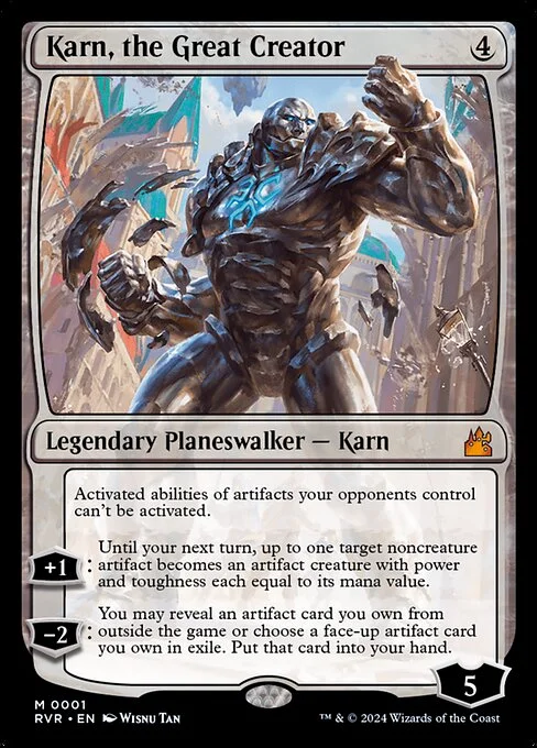 Karn, the Great Creator, carta Magic di tipo Legendary Planeswalker — Karn illustrata da Wisnu Tan