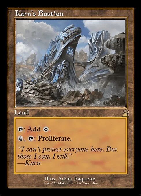 Karn's Bastion, carta Magic di tipo Land illustrata da Adam Paquette