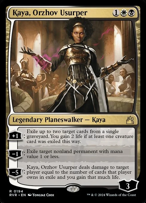 Kaya, Orzhov Usurper, carta Magic di tipo Legendary Planeswalker — Kaya illustrata da Yongjae Choi
