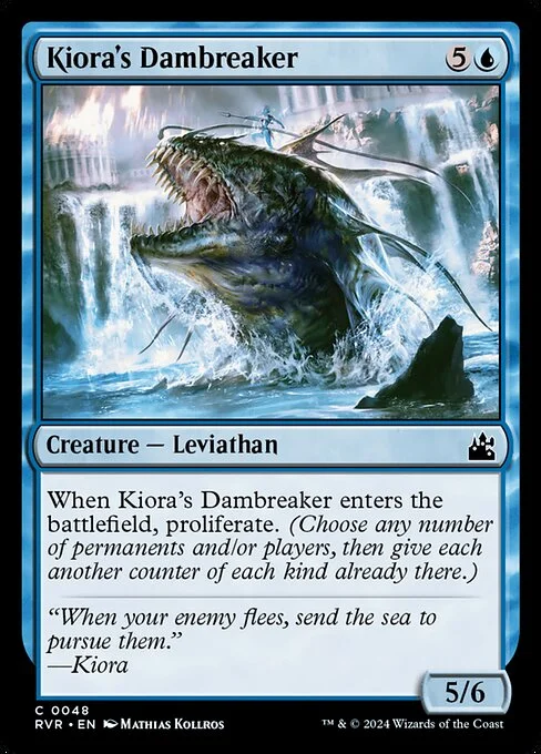 Kiora's Dambreaker, carta Magic di tipo Creature — Leviathan illustrata da Mathias Kollros
