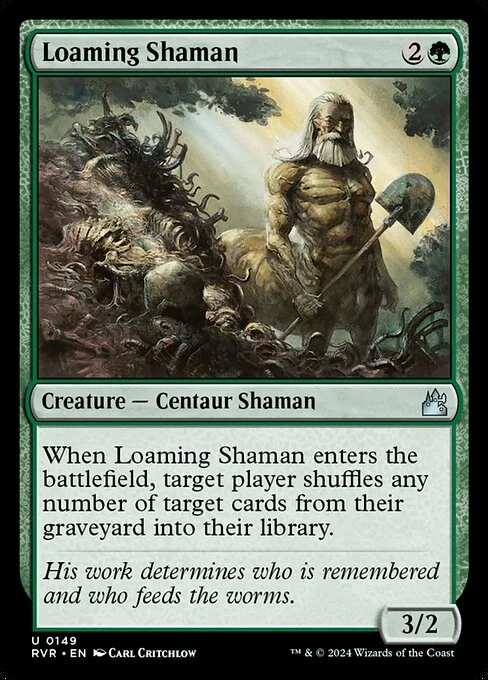 Loaming Shaman, carta Magic di tipo Creature — Centaur Shaman illustrata da Carl Critchlow