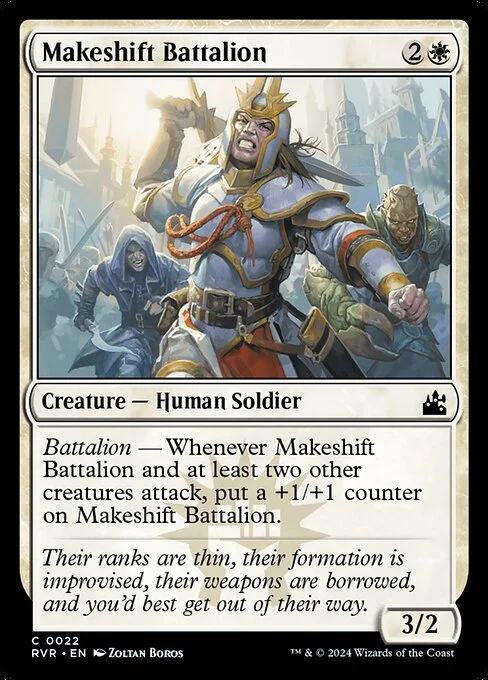 Makeshift Battalion, carta Magic di tipo Creature — Human Soldier illustrata da Zoltan Boros