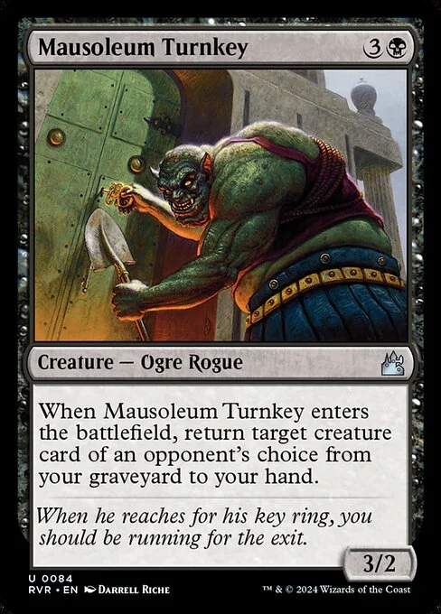 Mausoleum Turnkey, carta Magic di tipo Creature — Ogre Rogue illustrata da Darrell Riche