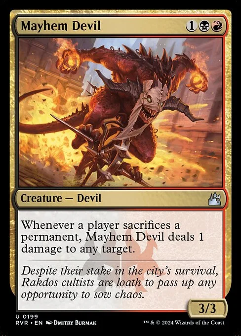 Mayhem Devil, carta Magic di tipo Creature — Devil illustrata da Dmitry Burmak