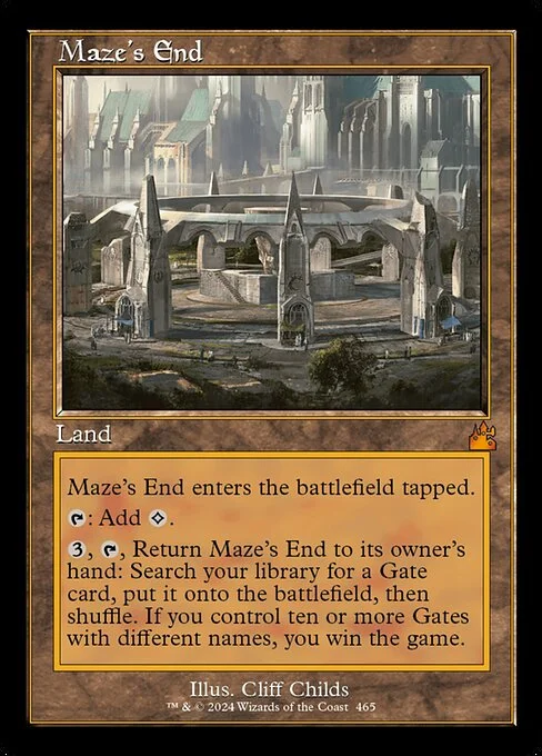 Maze's End, carta Magic di tipo Land illustrata da Cliff Childs