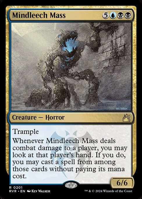 Mindleech Mass, carta Magic di tipo Creature — Horror illustrata da Kev Walker