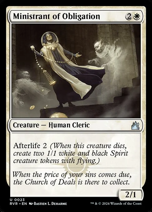 Ministrant of Obligation, carta Magic di tipo Creature — Human Cleric illustrata da Bastien L. Deharme