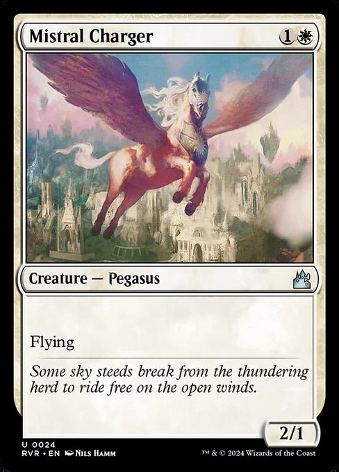 Mistral Charger, carta Magic di tipo Creature — Pegasus illustrata da Nils Hamm