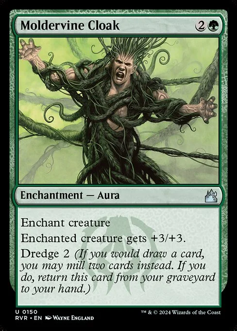 Moldervine Cloak, carta Magic di tipo Enchantment — Aura illustrata da Wayne England