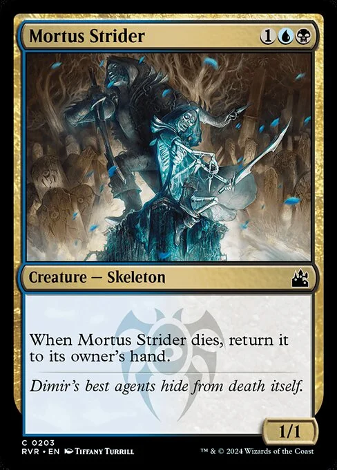 Mortus Strider, carta Magic di tipo Creature — Skeleton illustrata da Tiffany Turrill
